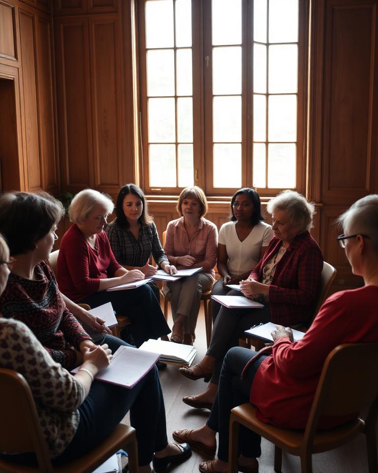 A small group in a community training workshop